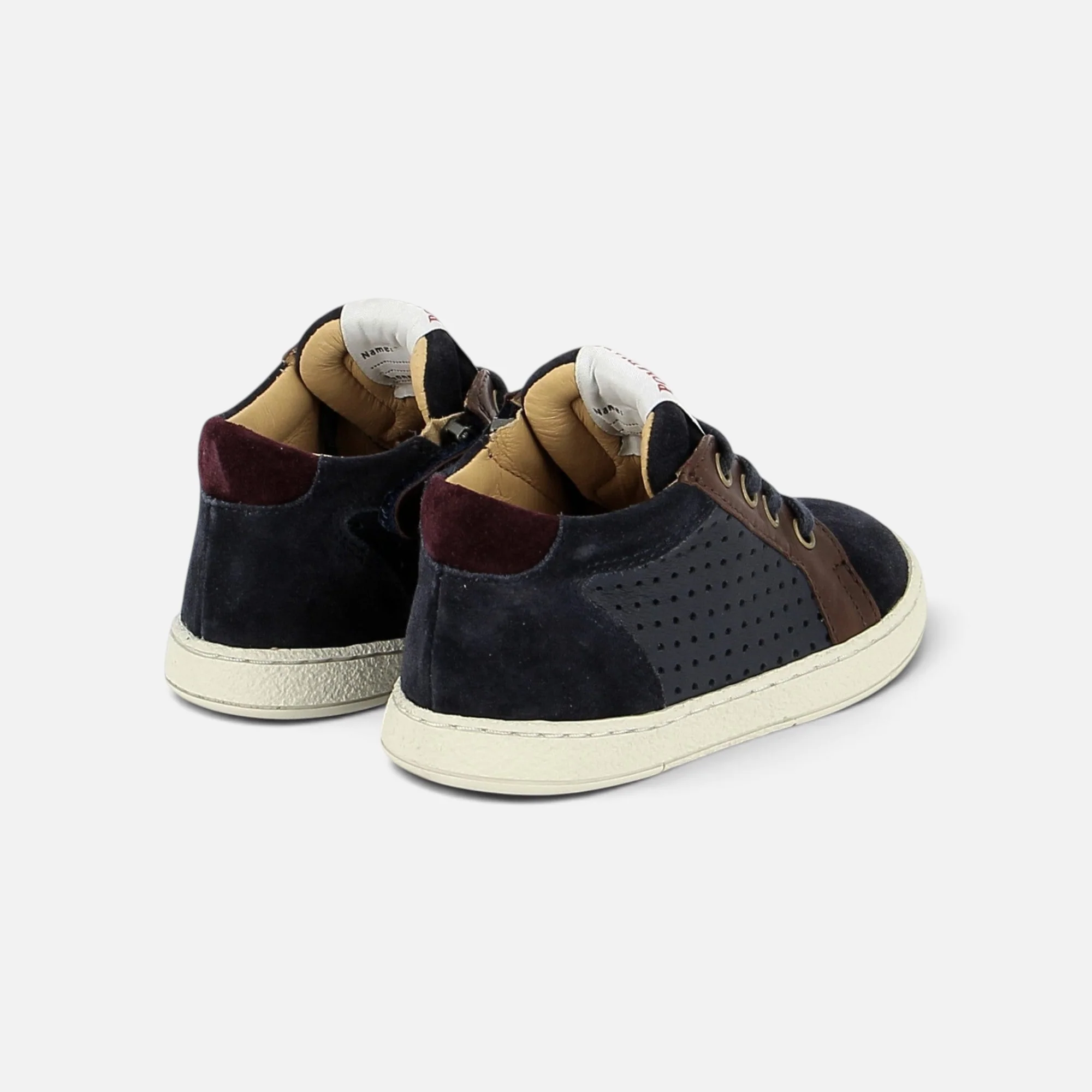 Pom d’Api Mousse Lace Perfo - Navy Brown – chaussures enfant