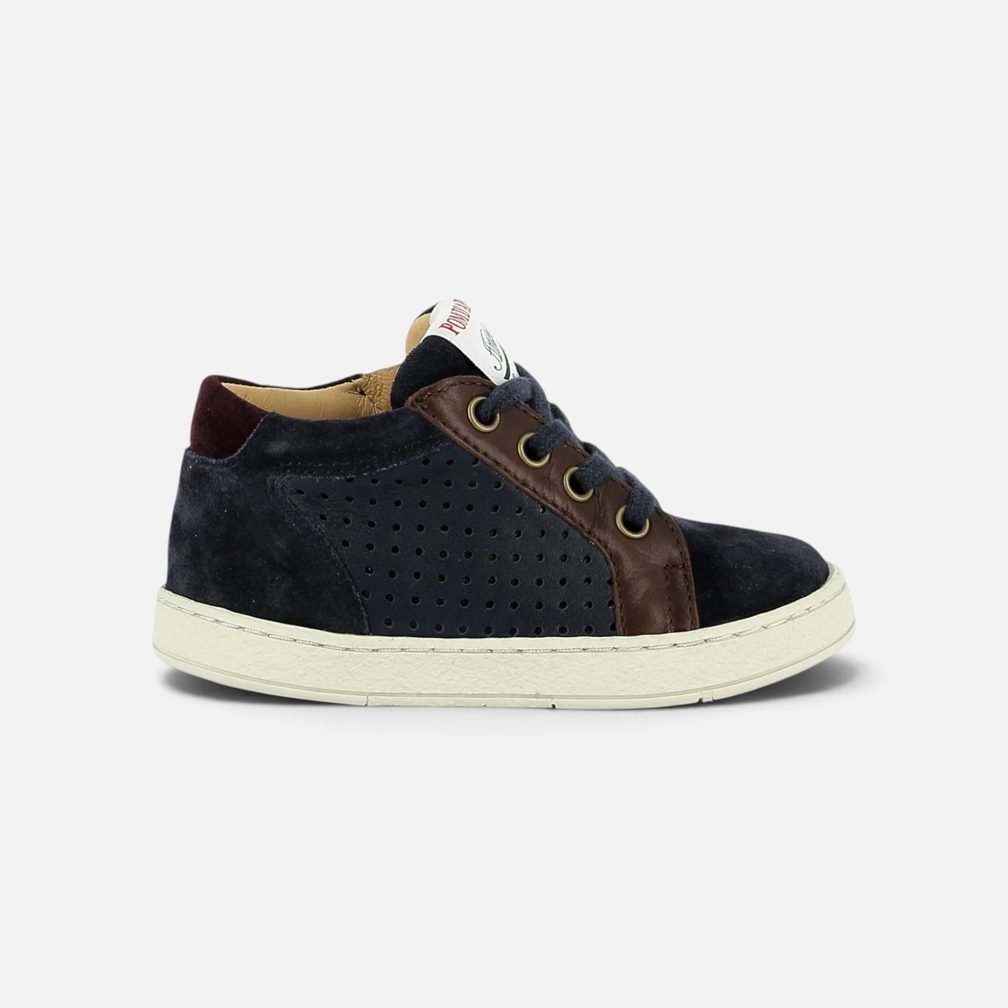 Pom d’Api Mousse Lace Perfo - Navy Brown – chaussures enfant